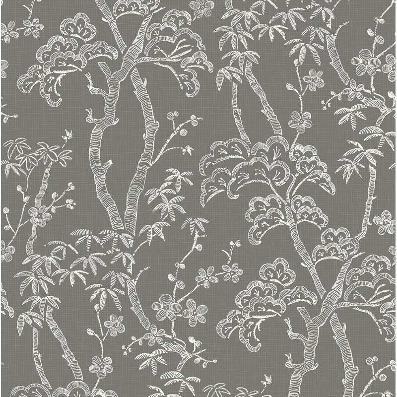 Tyrel Bonsai Tree 10m x 52cm Wallpaper Roll, Grey