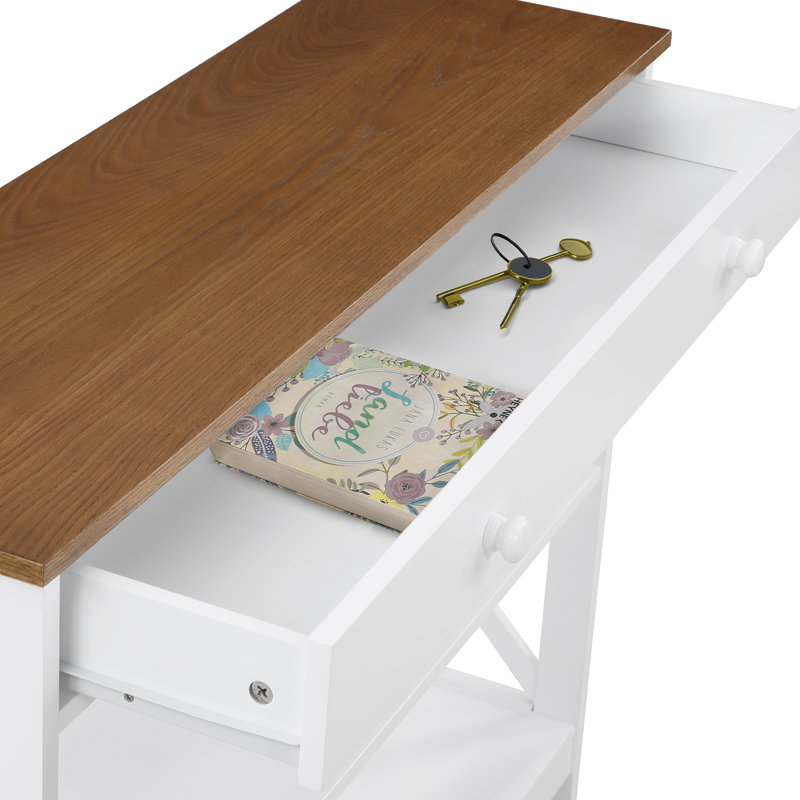Aafko 39.5" Console Table, Driftwood, 31.5" H x 39.5" W x 12" D