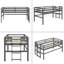 Lit mezzanine simple en bois avec échelle latérale-1343588683