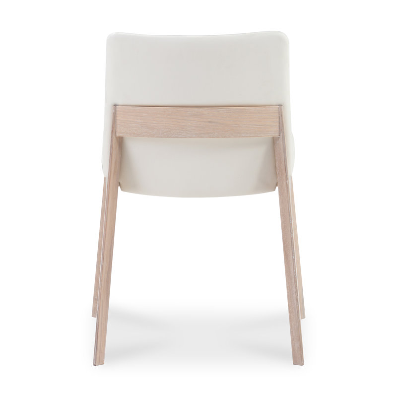 Anrey Vegan Leather Dining Chair, Gray, Cream Faux Leather