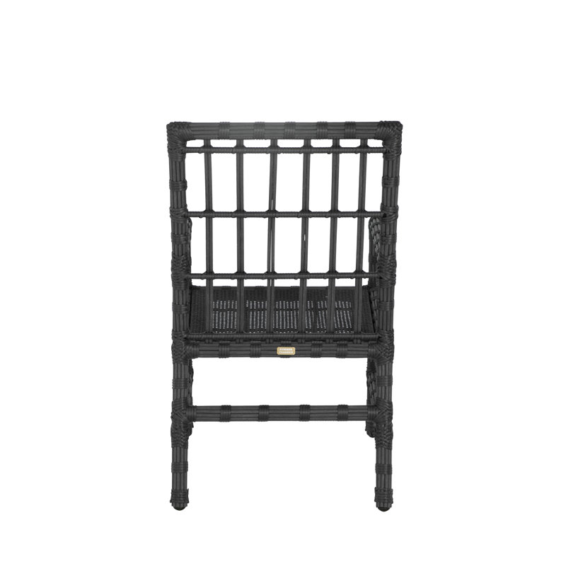 Newport Patio Dining Armchair with Cushions, No Welt, Intermix Indigo, Onyx