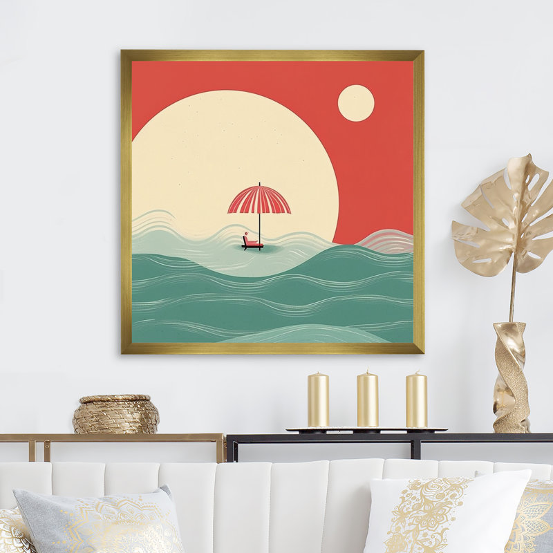 Minimalisme solidaire paysage III - impression, H 36 po x l 36 po x P 1,5 po, Encadrement doré
