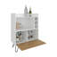 Armoire de bar à une porte de 42 po de hauteur avec trois casiers, trois tablettes et surface de préparation supérieure avec rail pour le salon - chêne naturel Tori