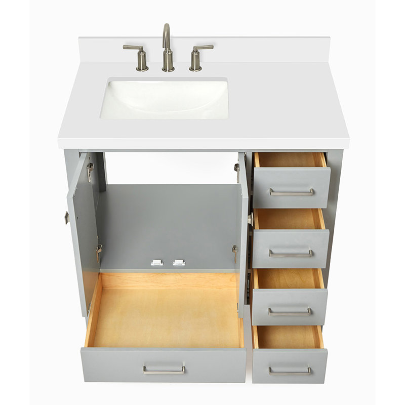 Ensemble de meuble-lavabo simple 37 po Cambridge, Gris