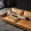 Canapé modulaire orange en cuir véritable-1347256594-1347256593