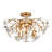 Silvia 6-Light Glossy Bronze Daisy Flower Crystal Glass Flush Mount