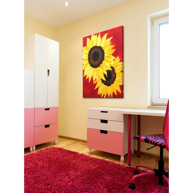 « red à fleurs » par nicola joyner, reproduction d’art sur toile, H 45 po x l 30 po x P 1,5 po