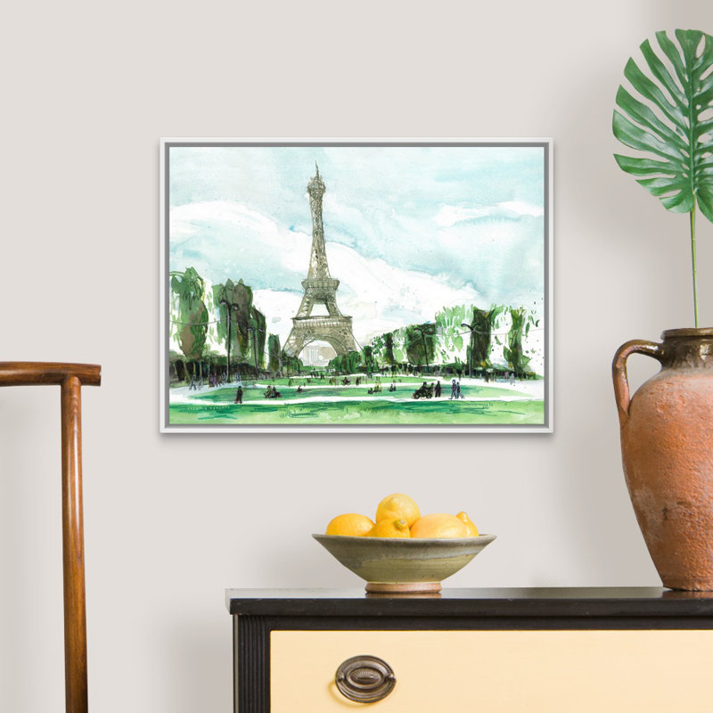 Reproduction d’art sur toile, "tour Eiffel, Paris" par Eleanor Doughty, Cadre blanc, 20" H x 26" W x 1.75" D