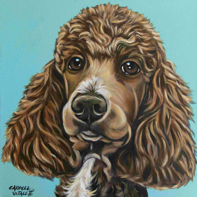 «Brown Poodle» par Carolee Vitaletti - impression sur toile tendue