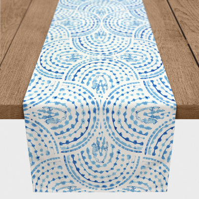 Rectangular Scallop Polyester Table Runner