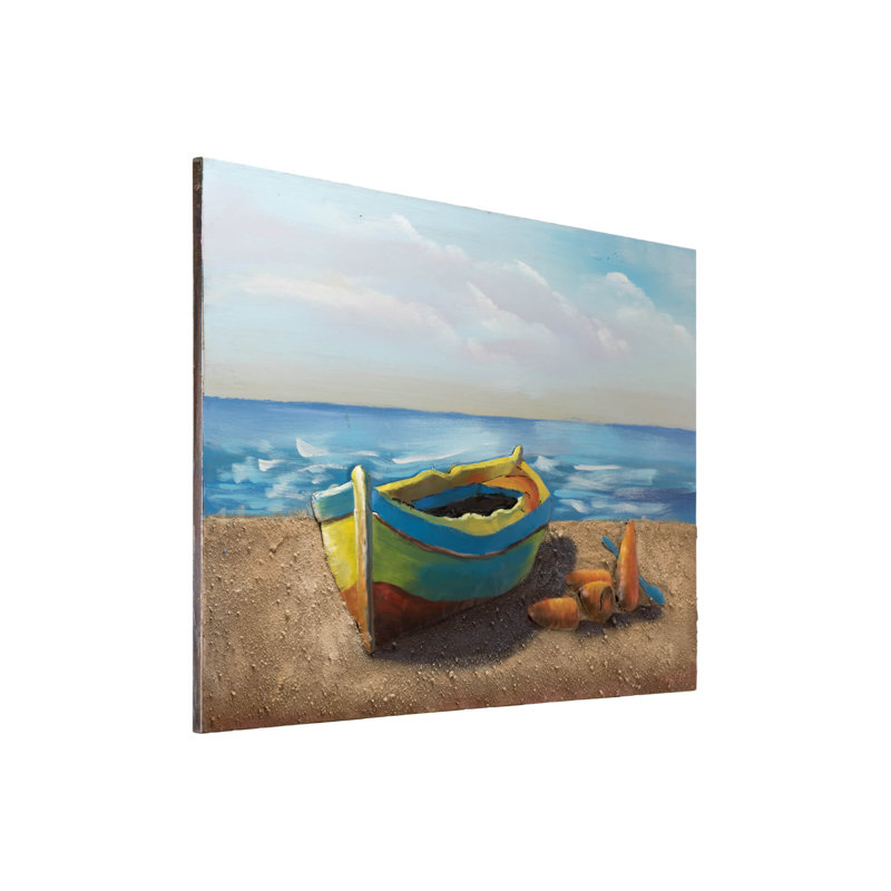 Handmade Coastal Transportation Wall Decor on Metal