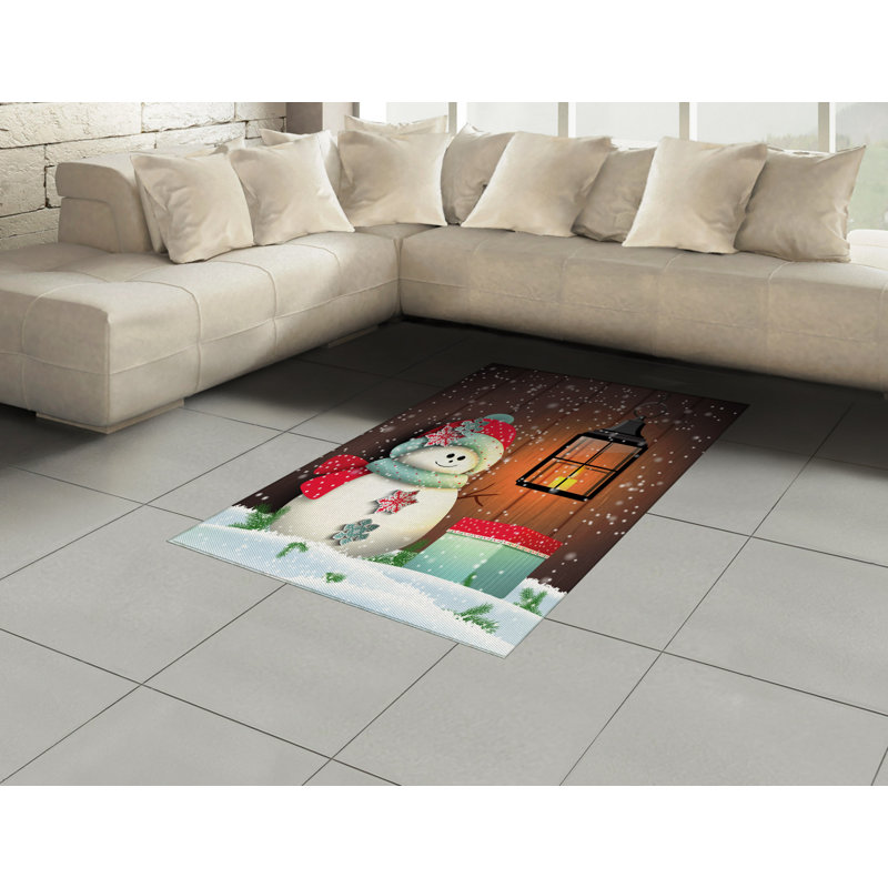 Christmas High Density Long Fiber Poly Threads Decorative Area Rug Carpet, Rectangle 4' x 5'8"