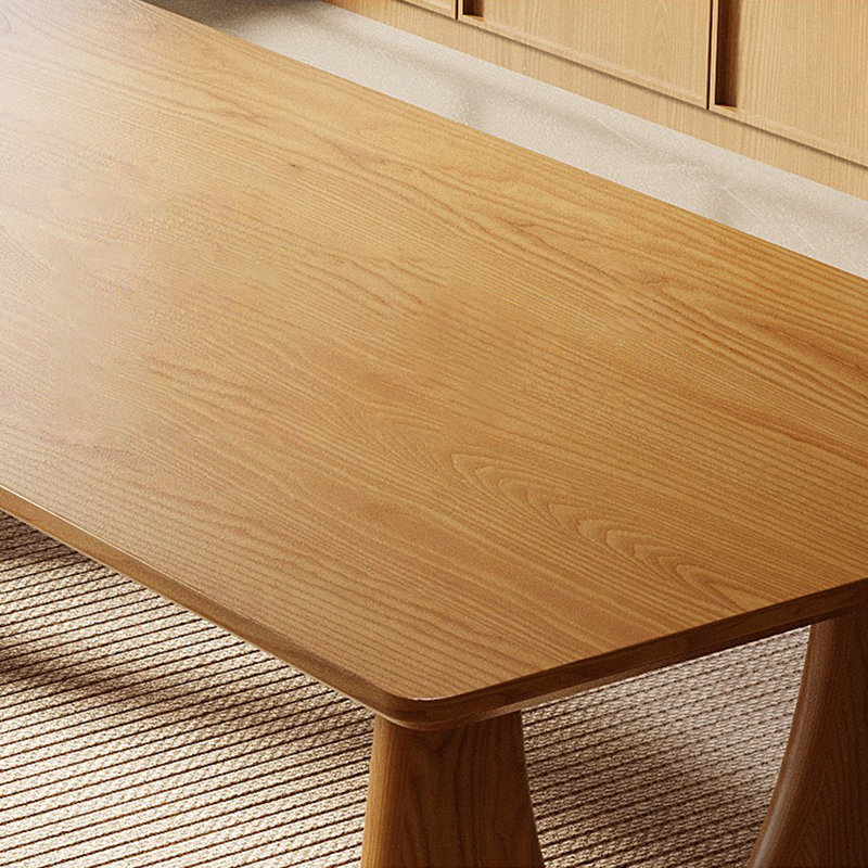 Table de salle à manger rectangulaire en bois massif brun, H 29,53 po x L 62,99 po x l 31,5 po