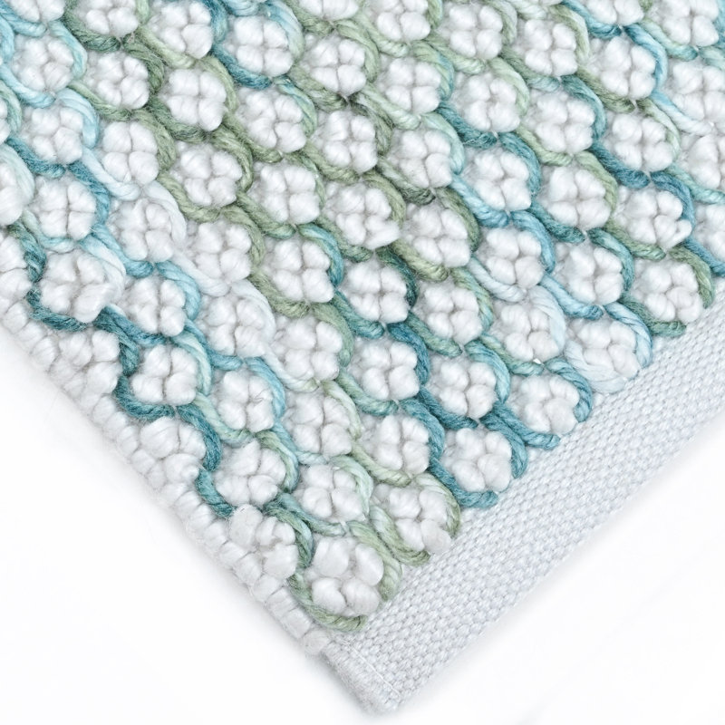 Global Recycled Standard Bubbles Hand-Woven Textural Loop Pile Recycled Rug Lagoon Blue, Rectangle 2' x 3'