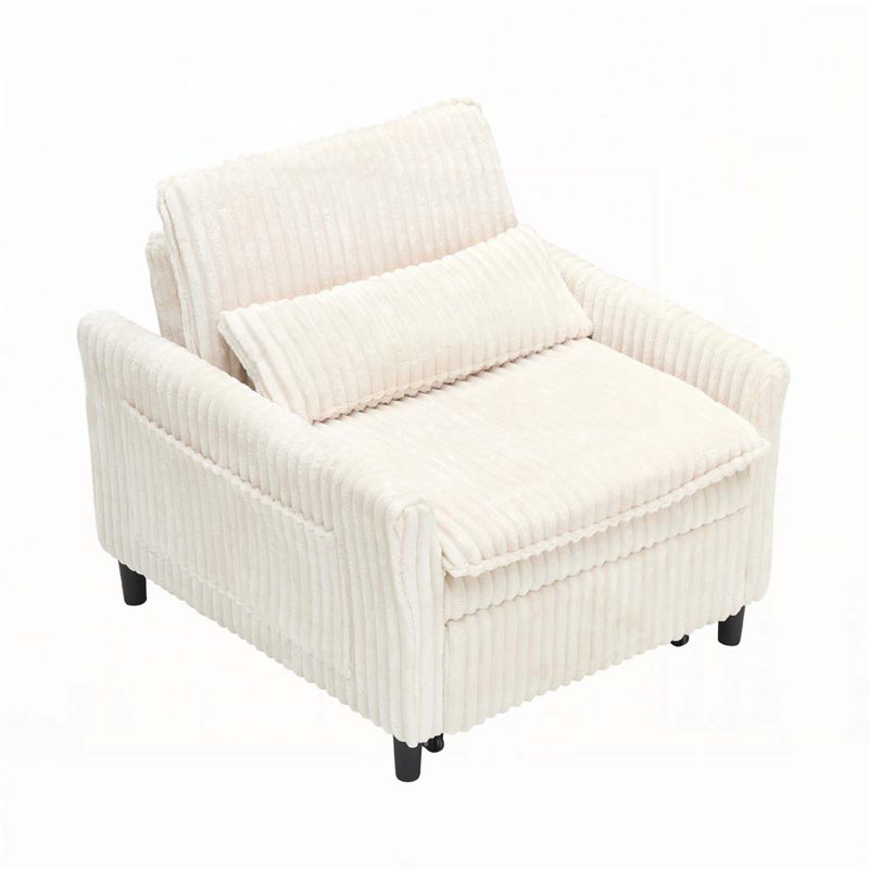 Fauteuil club en velours côtelé, Beige