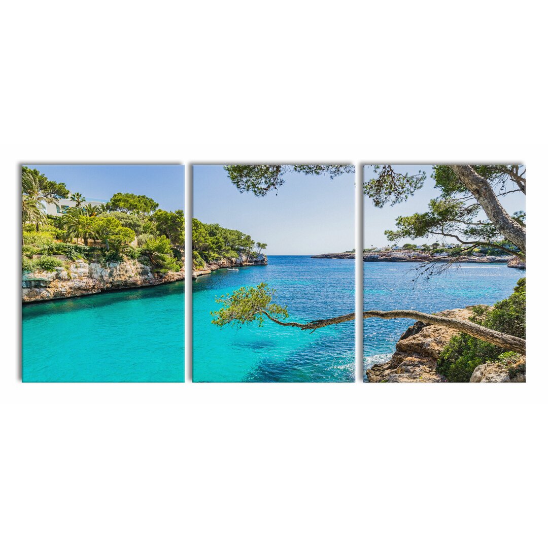 3-tlg. Leinwandbilder-Set Mallorca Bay Cove