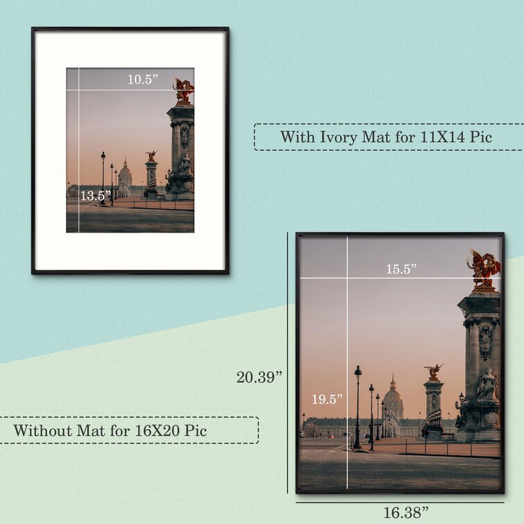 Ailise Gallery Wall Frame Set, Classic Metal Picture Frames for Wall or Tabletop Display (Set of 6) Latitude Run Color: Rose Gold, Picture Size: 11