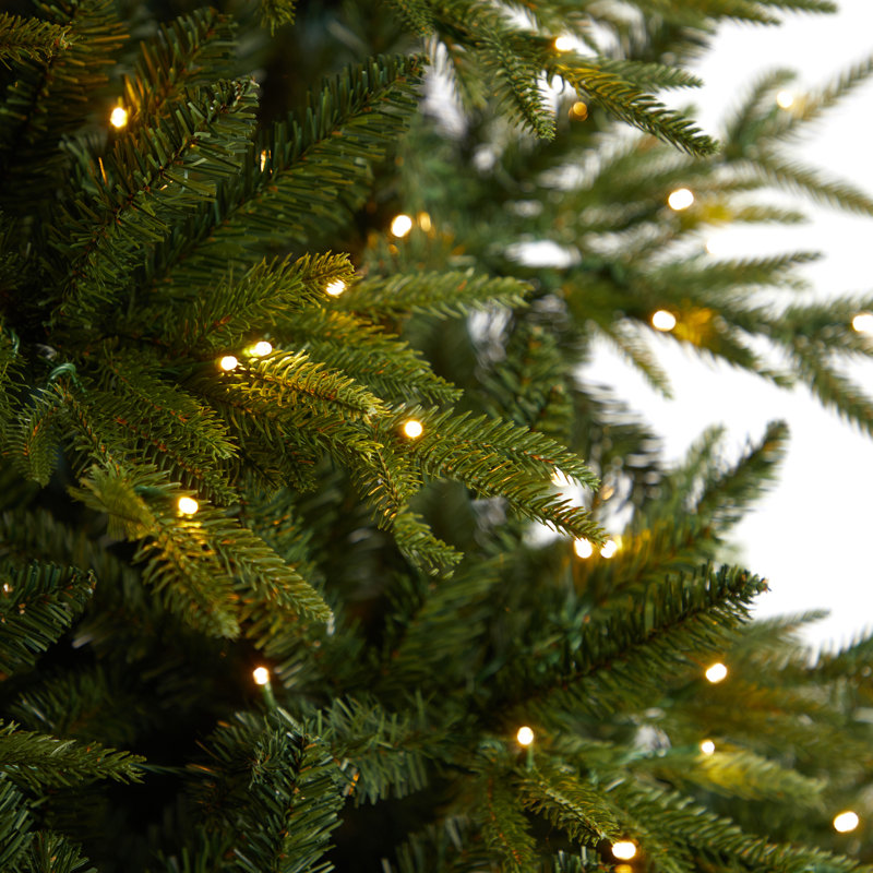 Green Lighted Artificial Fir Christmas Tree, 9' H