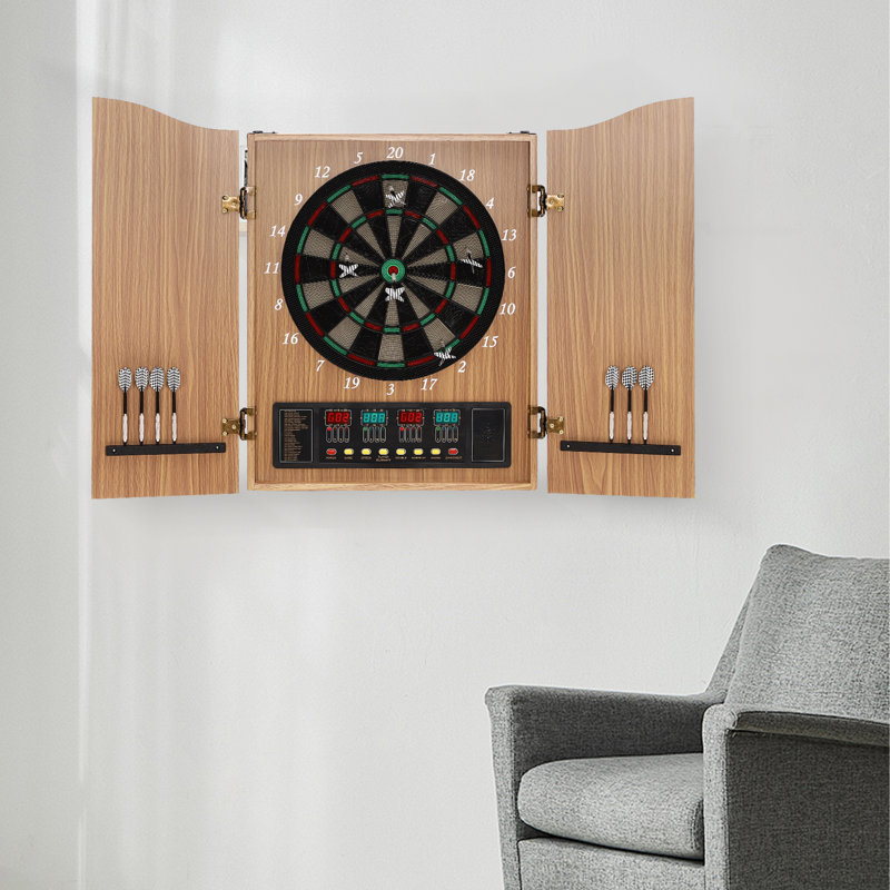 Ensemble de jeu de fléchettes électronique OUKANING (jeu de fléchettes inclus), Jaune