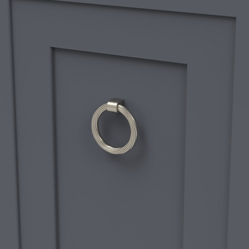 Bijou Sybil Collection Ring Pull 2-7/8 Inch x 2-3/4 Inch, Satin Nickel