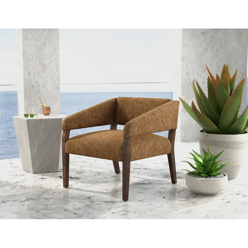 Fauteuil Barnes, Similicuir orange