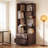 5-Tier  Staggered Corner Bookcase With 2 Drawers-1449812640