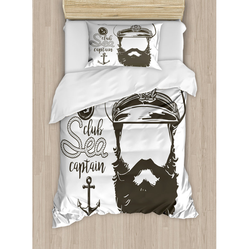 Ensemble de housse de couette anchor, Housse de couette simple + 1 taie décorative