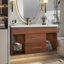 Meuble-lavabo simple de style moderne Mid-Century avec lavabo en céramique