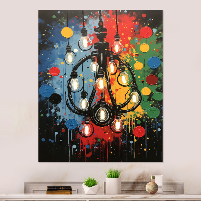 Lustre coloré Pop Art Glamour II - lustre en métal, H 40 po x l 30 po x P 1,5 po