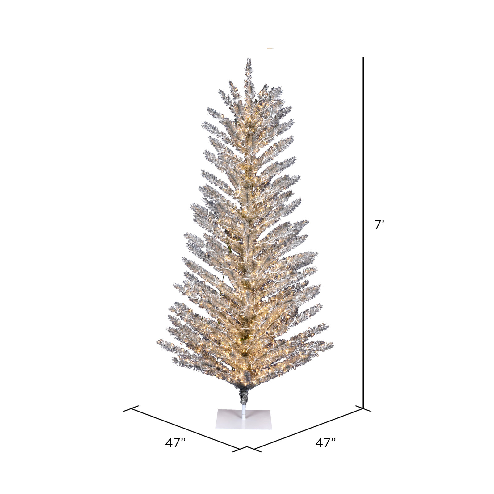 8' Pre-Lit Pine Tree, 7', Warm White