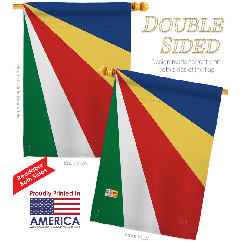 Drapeau de la nation mondiale des Seychelles-impression verticale de 25 x 40 po Ensemble de drapeaux