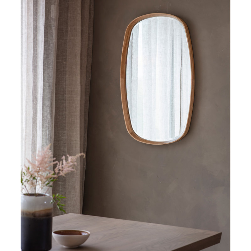 Carles Wood Flat Wall Mirror, Oak