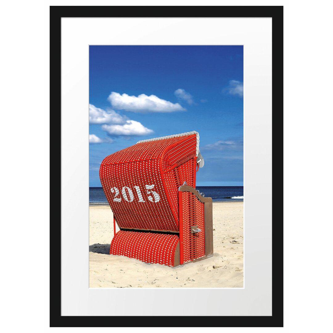 Gerahmtes Poster Strandkorb an der Nordsee