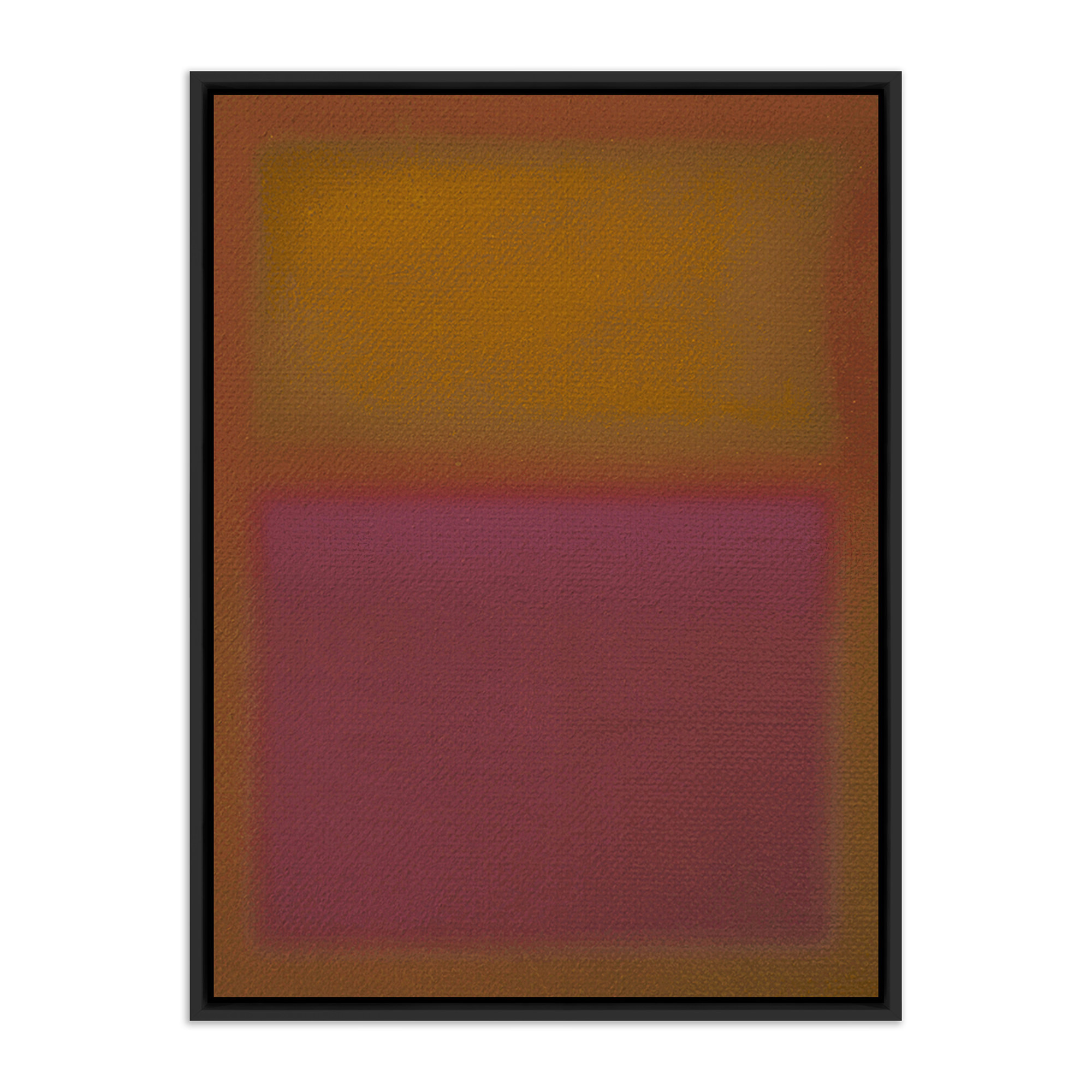 Composition Deep by Charles Stuart, Black, 48" H x 36" W x 2" D, Red/Orange