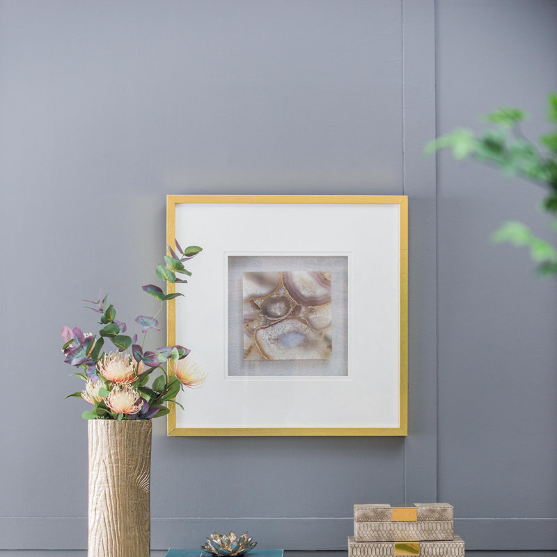 23.6x23.6" Remi Agate Shadow Box Wall Art