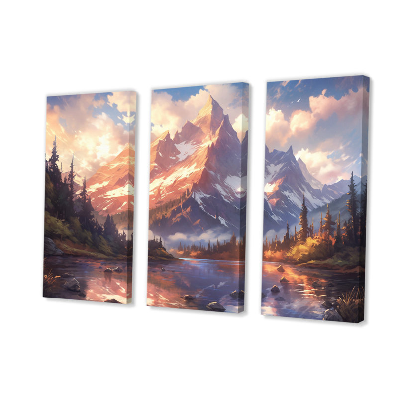 Mountain View Bliss I sur toile, reproduction de 3 pièces, H 28 po x l 36 po x P 1 po