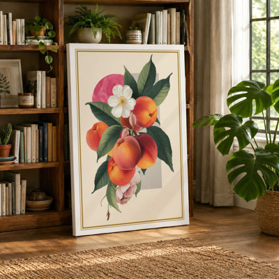 Peach Blossom Study Botanical - Wrapped Canvas