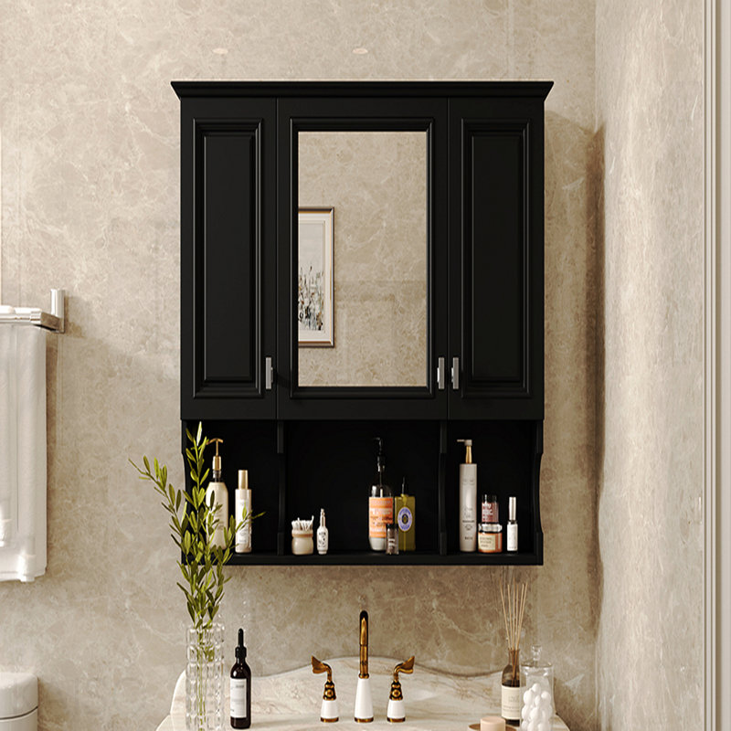 Armoire à pharmacie murale 35 po x 28 po, armoire de salle de bain moderne avec miroir, armoire à miroir avec tablettes ouvertes