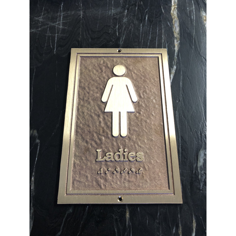 Enseigne à toilettes ladies Contemporary, Laiton / doré