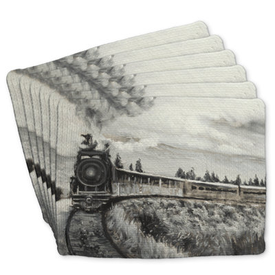 Steam Engine Train Braided Polyester Andaluss Set of 6