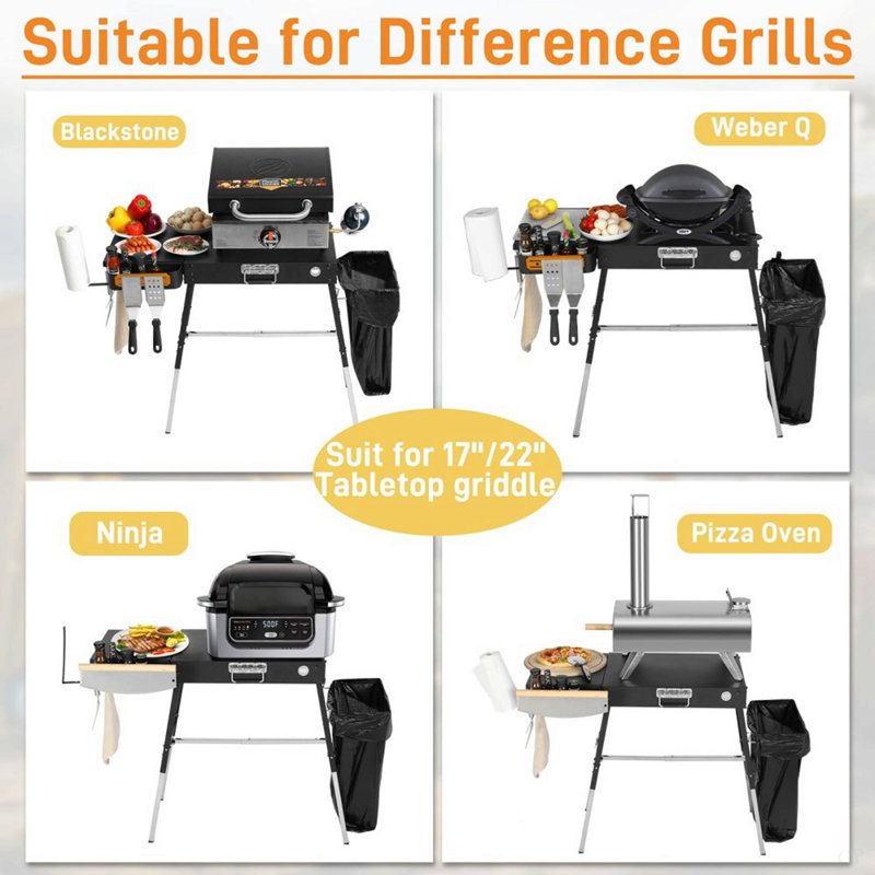 Table de barbecue pliante d'extérieur