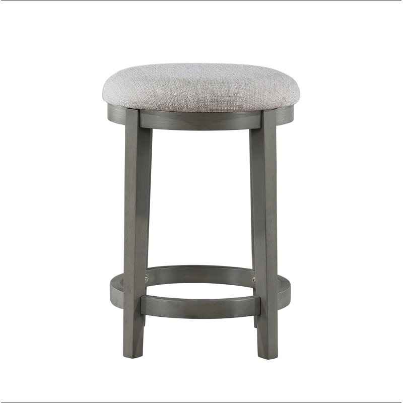 Ensemble de 2 tabourets de hauteur comptoir au fini gris clair avec coussins rembourrés de mousse et design industriel