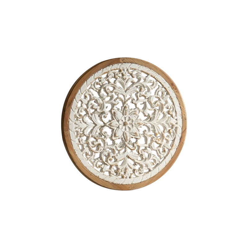 Décoration murale scandinave en bois massif, H 12,99 po x l 12,99 po x P 1,06 po