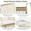 Ensemble de table de salle à manger 7 pièces en bois pour patio, table rectangulaire d'extérieur de 67 po avec 6 chaises en rotin pour piscine, cour, jardin, naturel