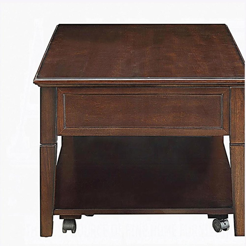 Table basse en noyer avec plateau relevable