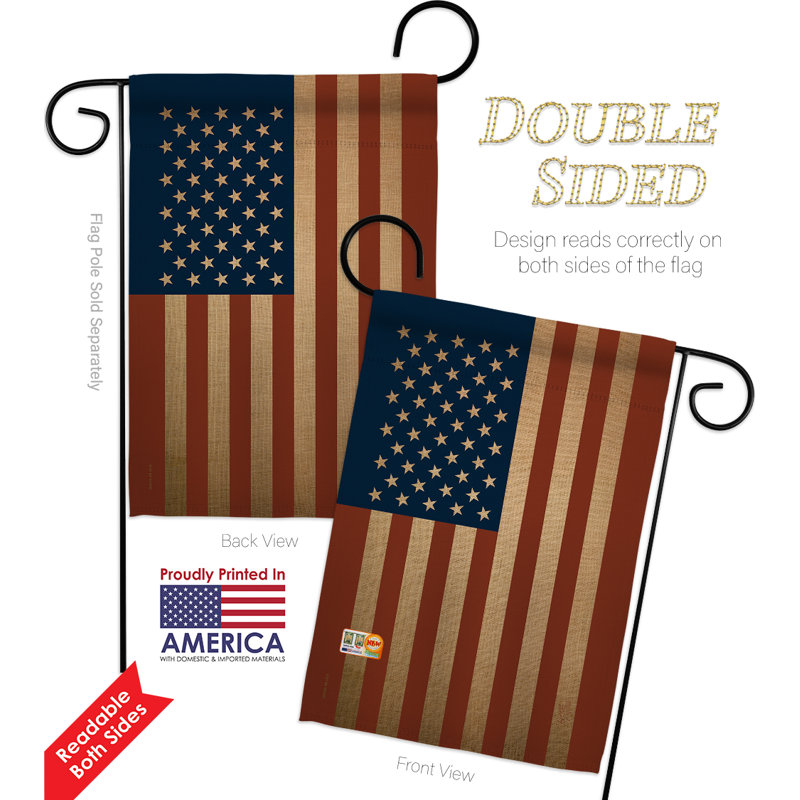 Double Sided 18.5 in. H x 13 in. W Polyester Flag set