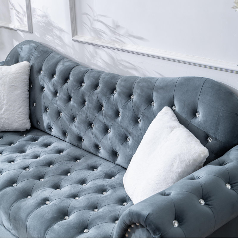 Canapé 88,6 po à trois places 88,6 po Classic Charm, Gris
