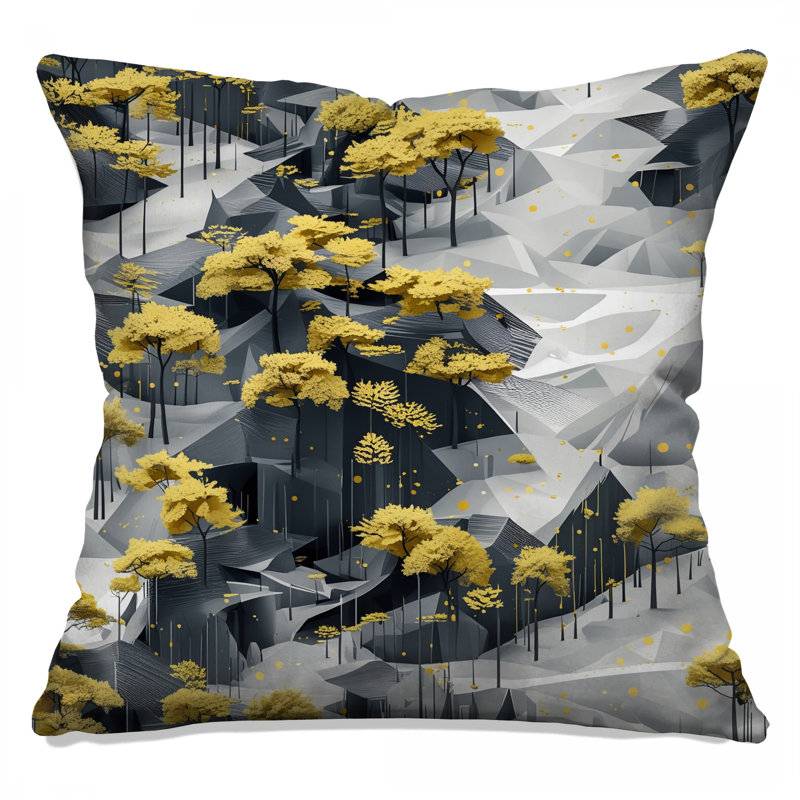 Coussins décoratifs Yellow Trees On Mountains, 20 x 20 pouces