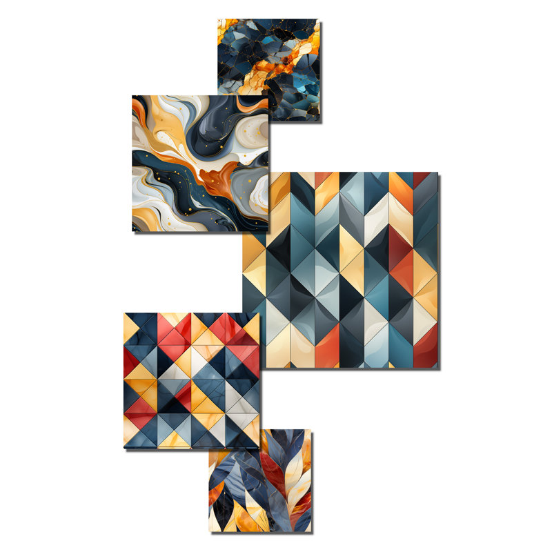 Jeter - ensemble d'art mural en marbre de 5