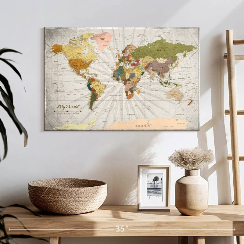 My World Amrico avec punaises IV, H 16 po x l 24 po
